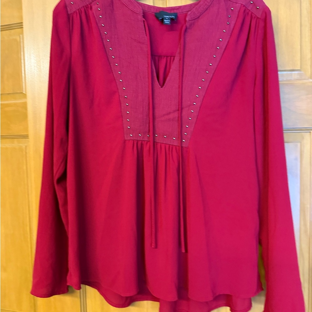 Greylin Red Studded Blouse - Picture 1 of 2